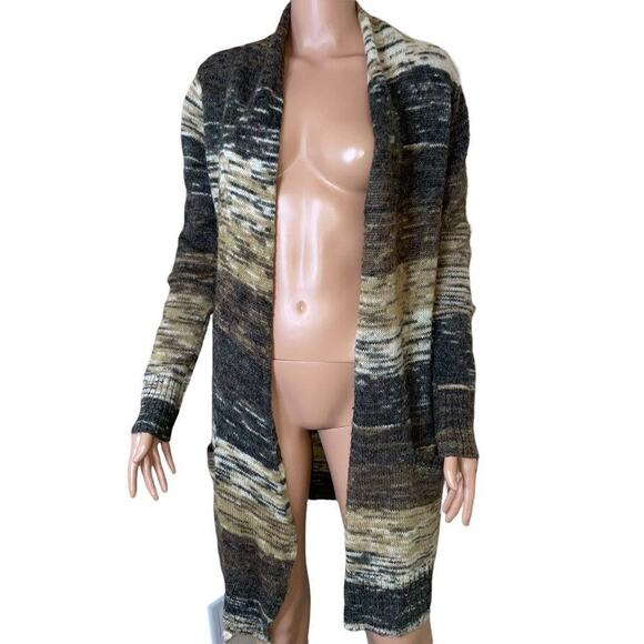 Michael Kors cardigan wool blend two toned open front cardigan pockets SZ XS - Picture 3 of 9